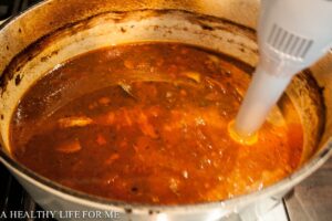 Immersion Blender used to process for Short Ribs_