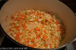 Sauteeing vegetables for Short Rib Ragu in Dutch Oven