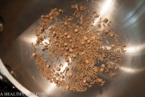 Toasting Herbs in small skillet over low heat