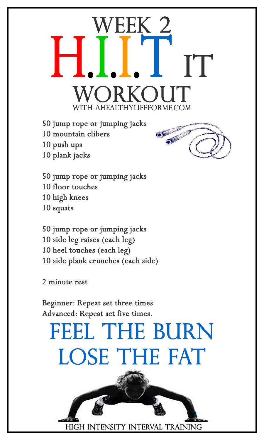 HIIT Workout Week 2 A Healthy Life For Me