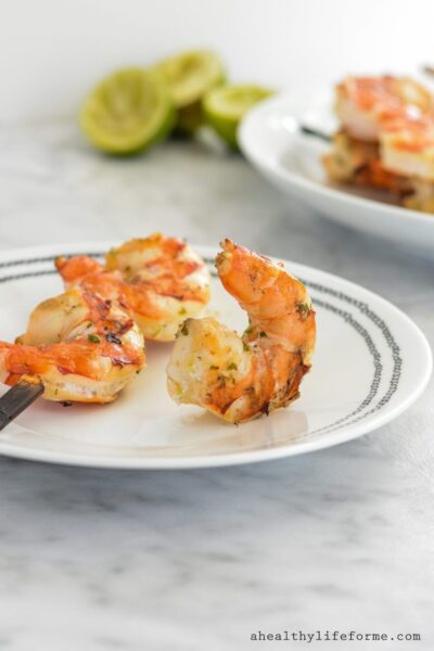 Spicy Grilled Shrimp is an easy gluten free paleo recipe that is ready in under 20 minutes | ahealthylifeforme.com