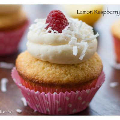 Lemon Raspberry Cupcake / www.ahealthylifeforme.com
