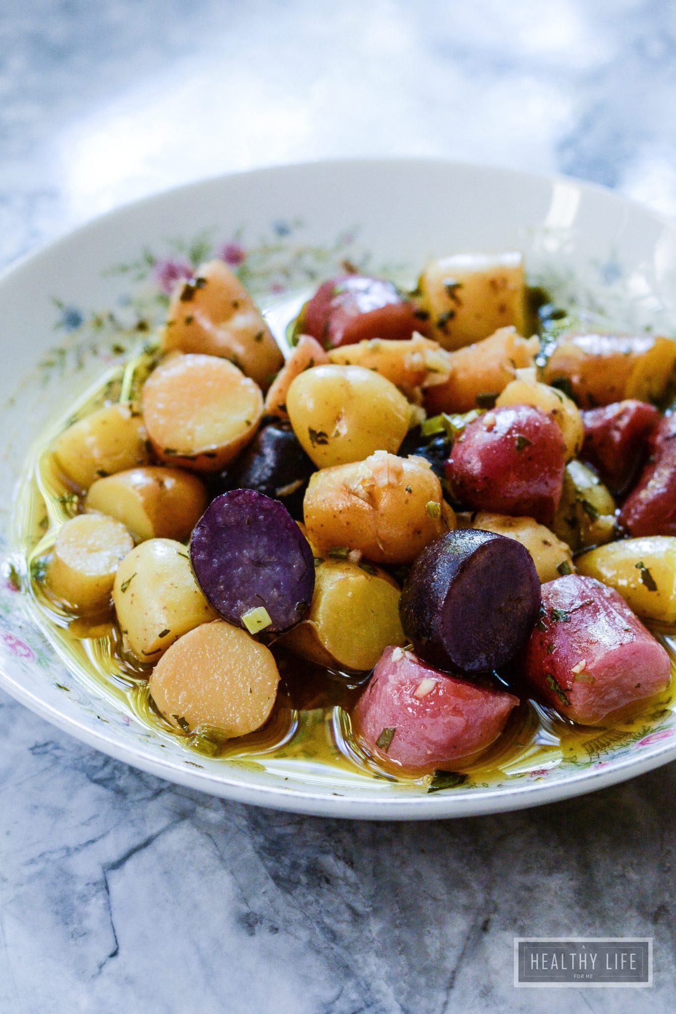 Italian potato salad with honey-mustard dressing.