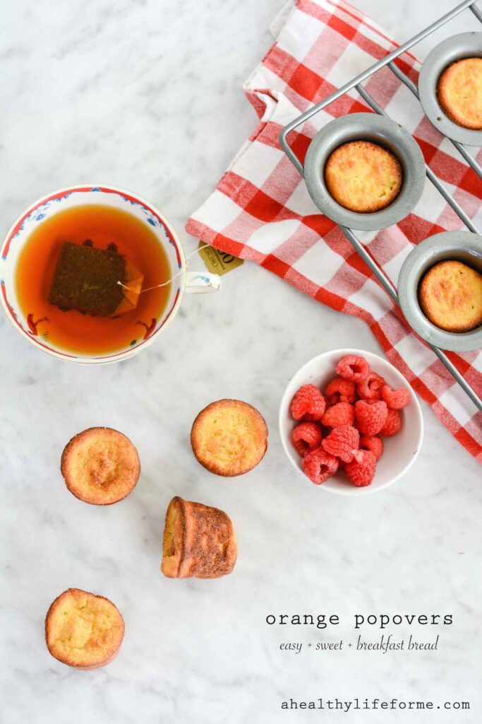 Orange Popover are an easy and sweet gluten free bread recipe that is perfect served with honey or fresh fruit | ahealthylifeforme.com