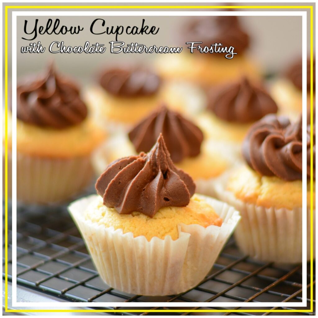 Yellow Cupcake with Chocolate Buttercream Frosting