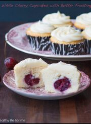 White Cherry Cupcake with White Butter Icing