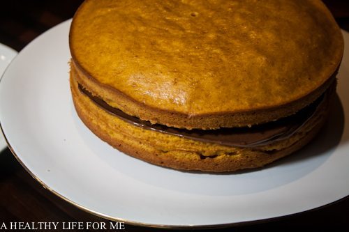 Pumpkin Cake with Dark Chocolate Buttercream Frosting Recipe | ahealthylifeforme.com