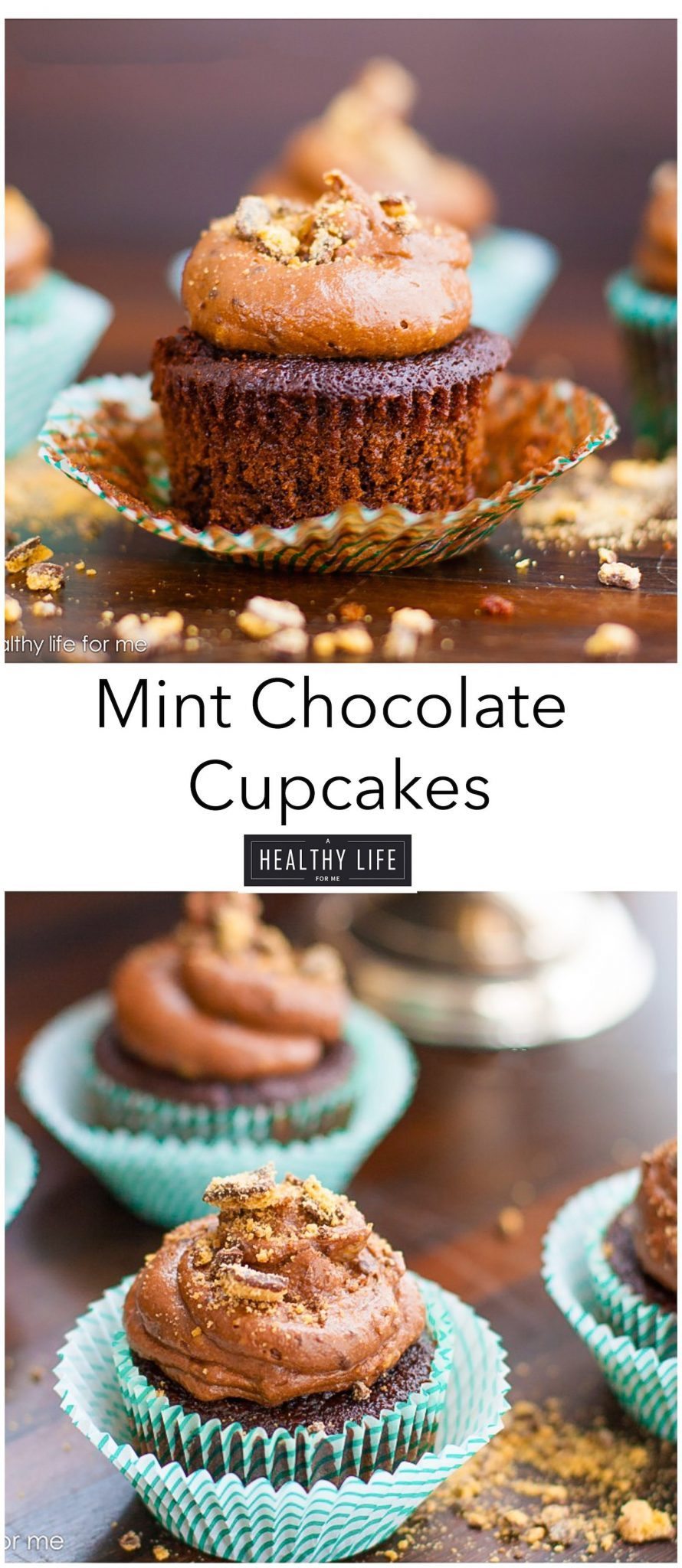 Mint Chocolate Cupcake Recipe made with Girl Scout Cookies | ahealthylifeforme.com