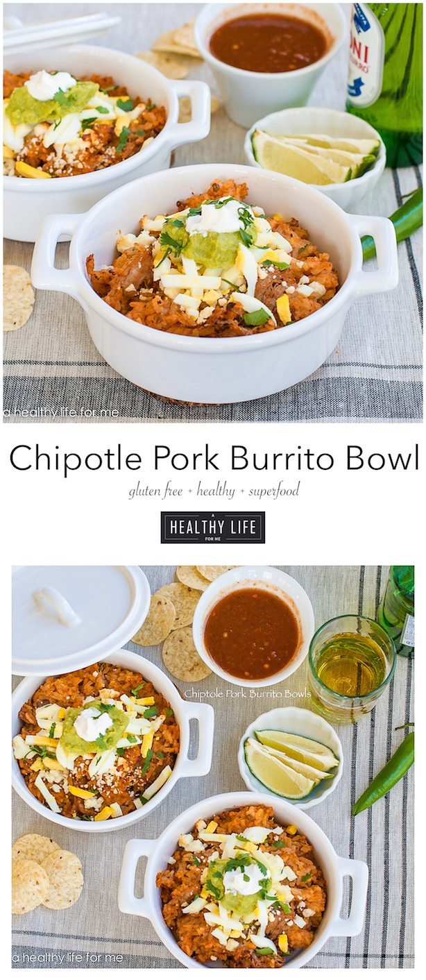 Chipotle Pork Burrito Bowl Recipe | ahealthylifeforme.com