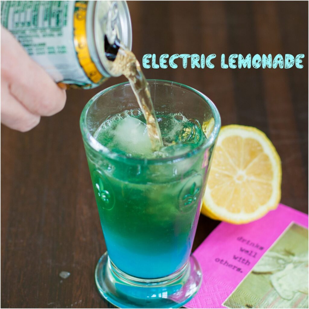 electric lemonade vodka blue curaçao lemon ginger ale