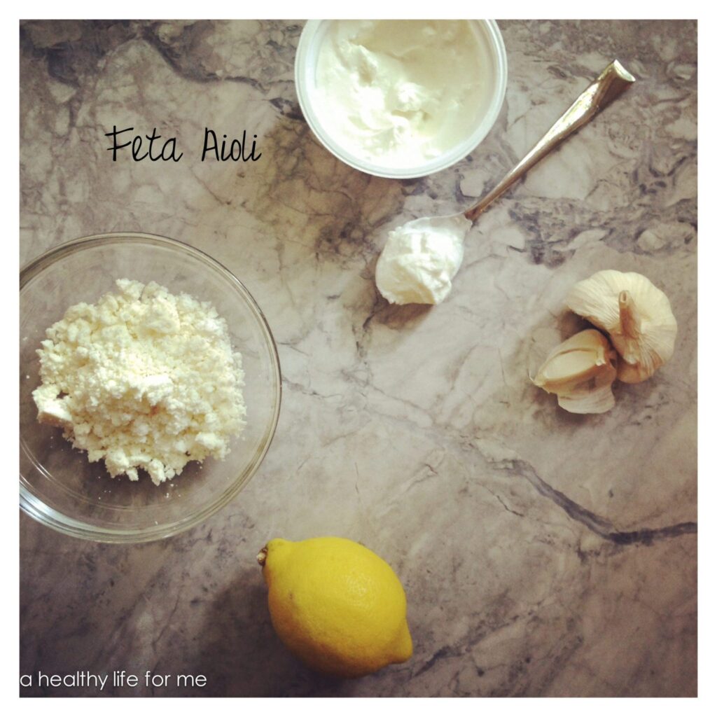 Feta Aioli greek yogurt garlic lemon light mayonnaise