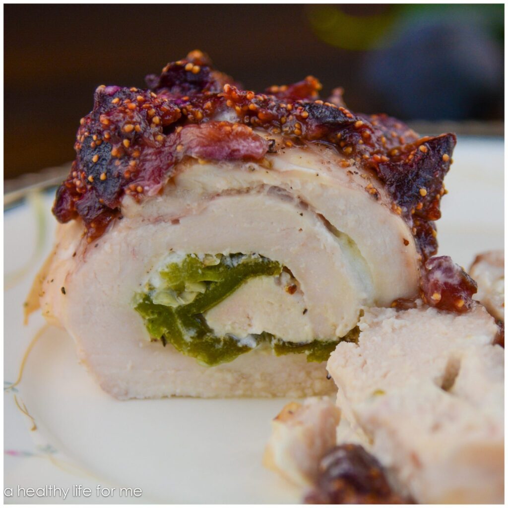 Jalapeño and Goat Cheese Stuffed Chicken Breast with Fig Compote Recipe | ahealthylifeforme.com