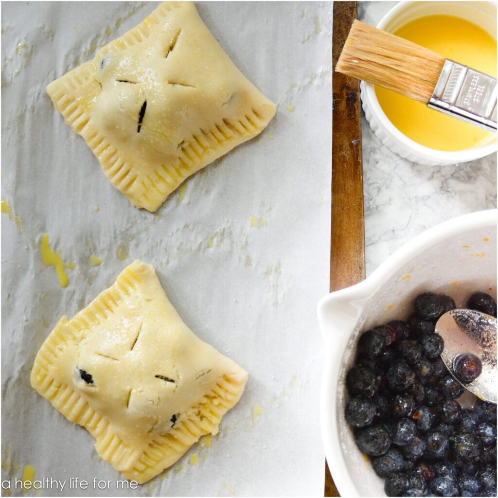 Uncooked blueberry hand pies