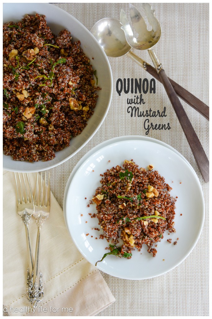 Quinoa with steamed mustard greens Healthy Superfood