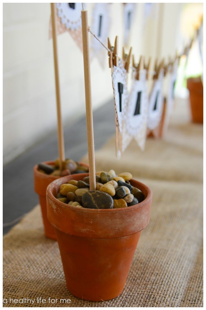 Decorating Foyer Table for Thanksgiving using banner and natural elements