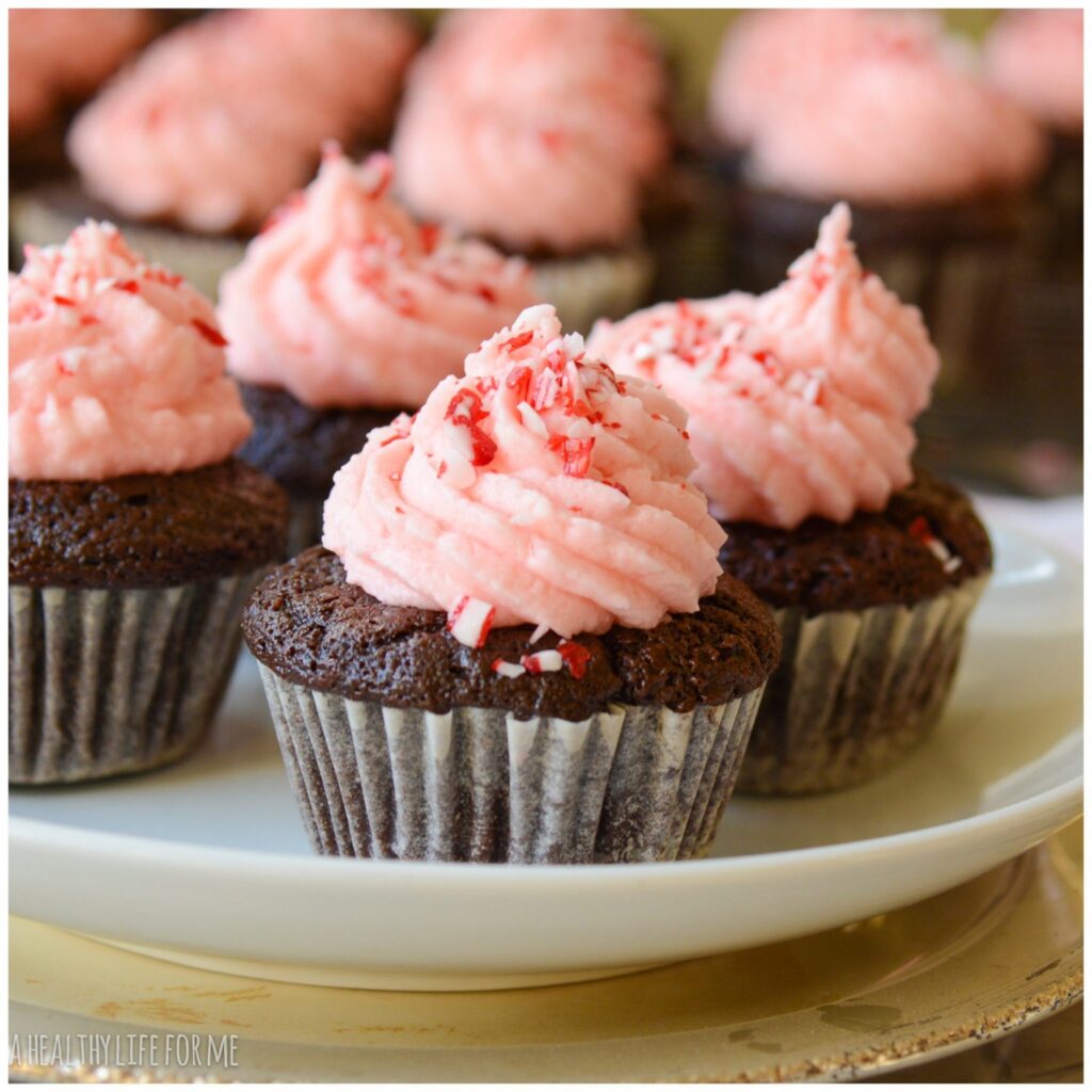 Chocolate Peppermint Cupcakes for holiday gifts or desserts