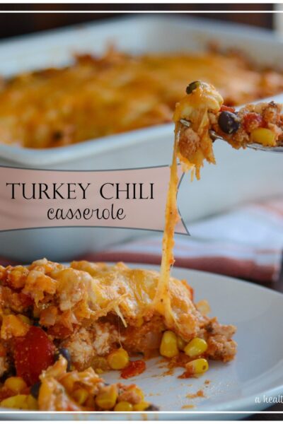 Chili casserole with melty cheese.
