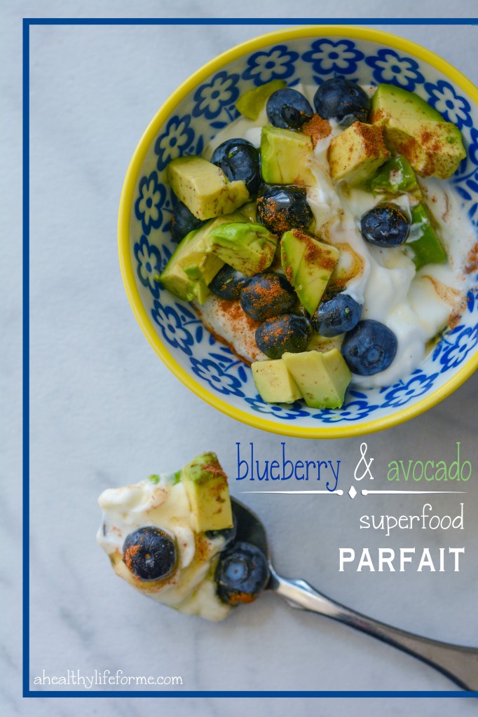 Blueberry Avocado Honey and Cinnamon Superfood Parfait 