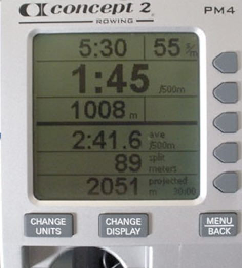 Erg machine screen | 52 Tips for Health and Fitness Success #12; Rowing Workout