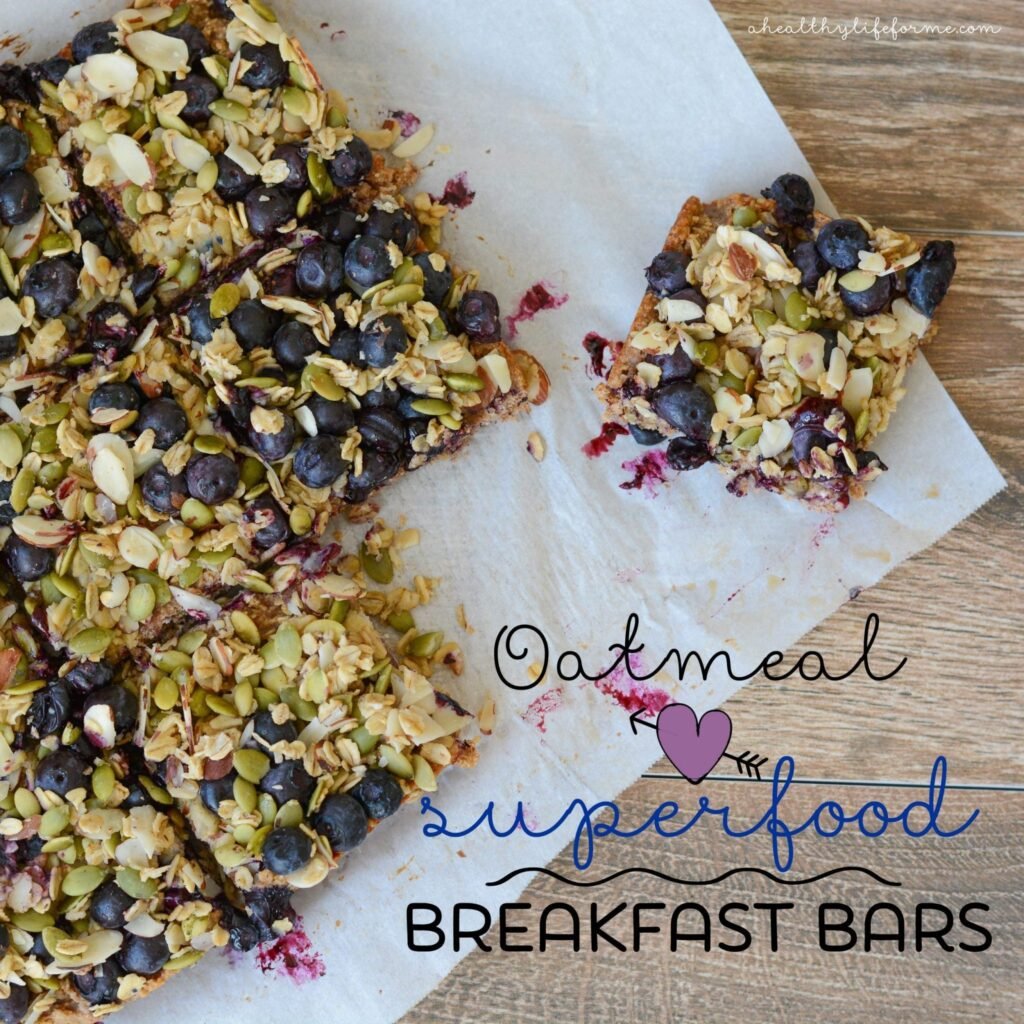Oatmeal Superfood Breakfast Bars Healthy Treat Recipe | ahealthylifeforme.com