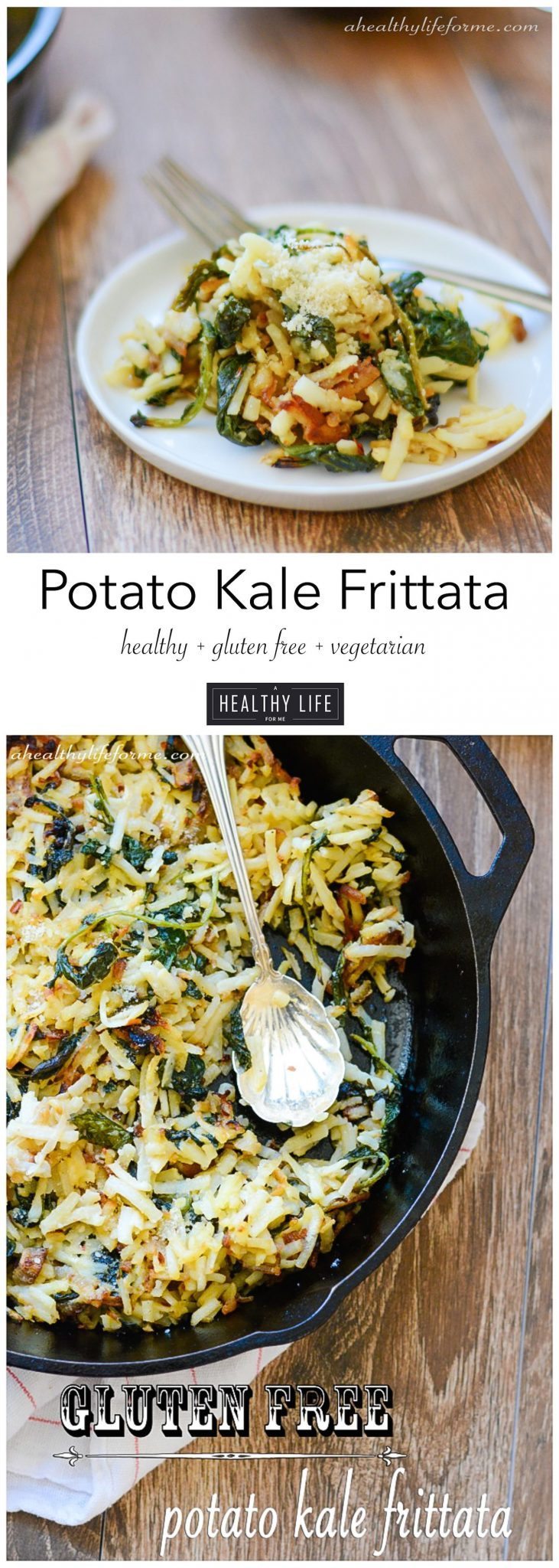 Potato Kale Frittata gluten Free vegetarian recipe | ahealthylifeforme.com