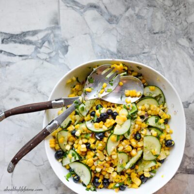 Blueberry Corn Salad Healthy Recipe Clean Eating | ahealhtylifeforme.com