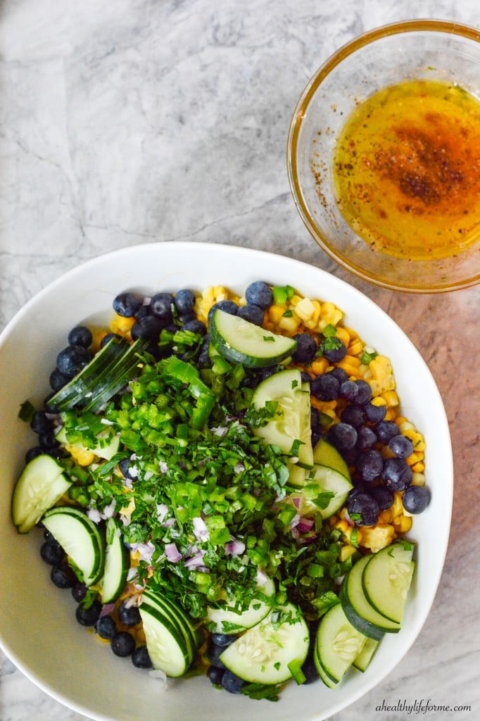 Blueberry Corn Salad | ahealthylifeforme.com