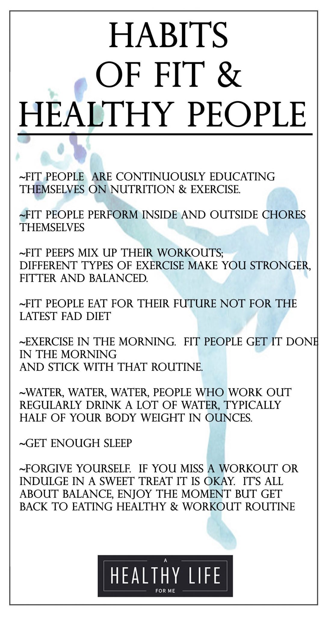 Habits of Fit and Healthy People | ahealthylifeforme.com