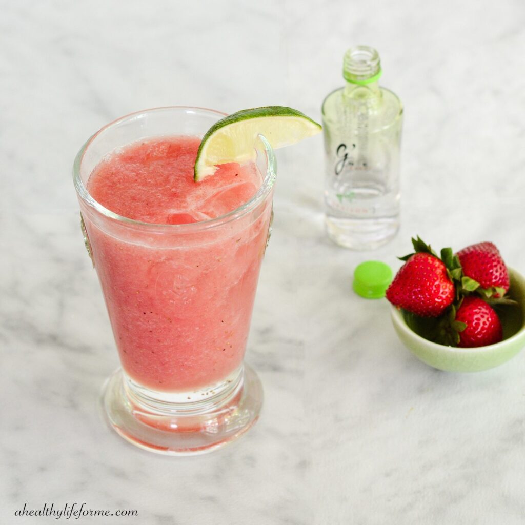 Strawberry Watermelon Gin Fizz | ahealthylifeforme.com