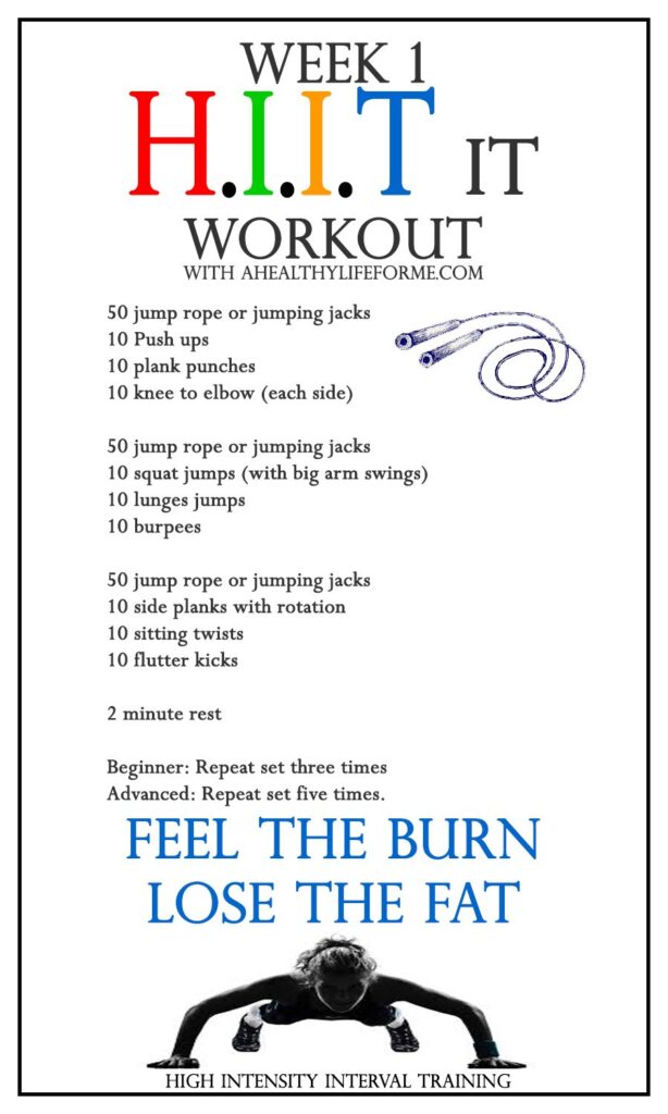 All Over HIIT It workout WEEK 1