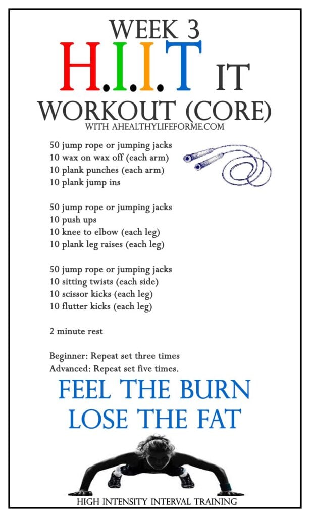 HIIT it Workout CORE Week 3 | ahealthylifeforme.com