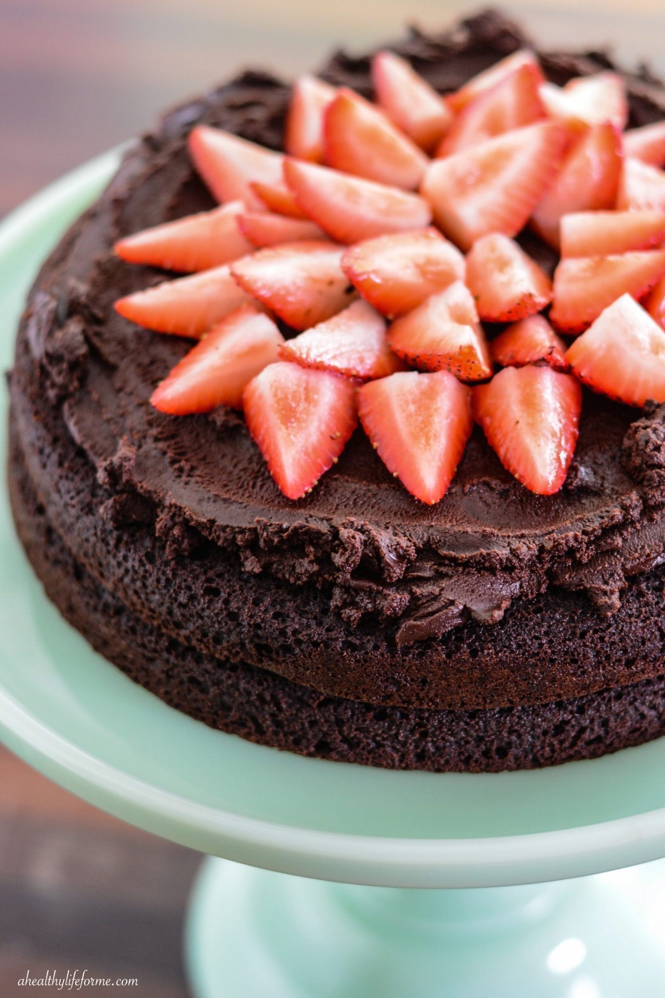 Strawberry Chocolate Paleo Cake Recipe | ahealthylifeforme.com