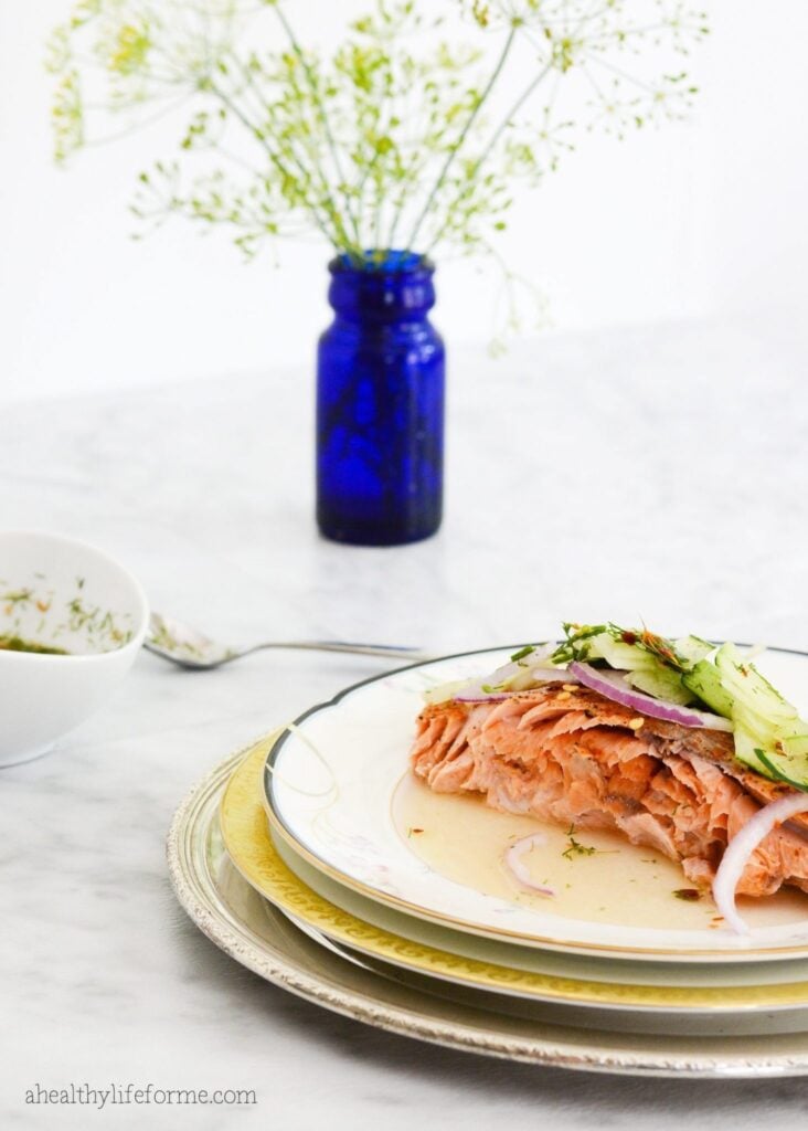 Baked Salmon Cucumber Relish Recipe | ahealthylifeforme.com