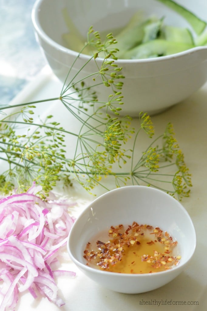 Ingredients for Spicy Baked Salmon Cucumber Relish | ahealthylifeforme.com