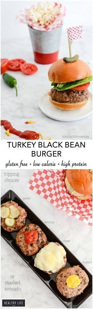 Turkey Black Bean Burger Gluten Free Low Calorie High Protein Recipe | ahealthylifeforme.com