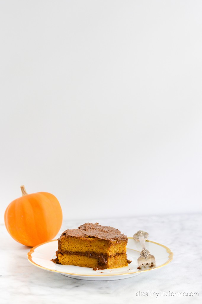 Gluten Free | Paleo Pumpkin Maple Cake with Chocolate Coconut Buttercream Frosting Recipe