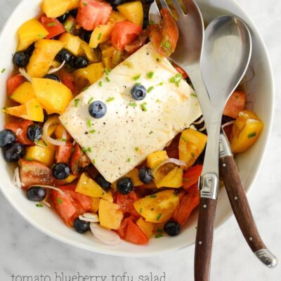 Gluten Free | Vegan Tomato Blueberry Tofu Salad | ahealthylifeforme.com
