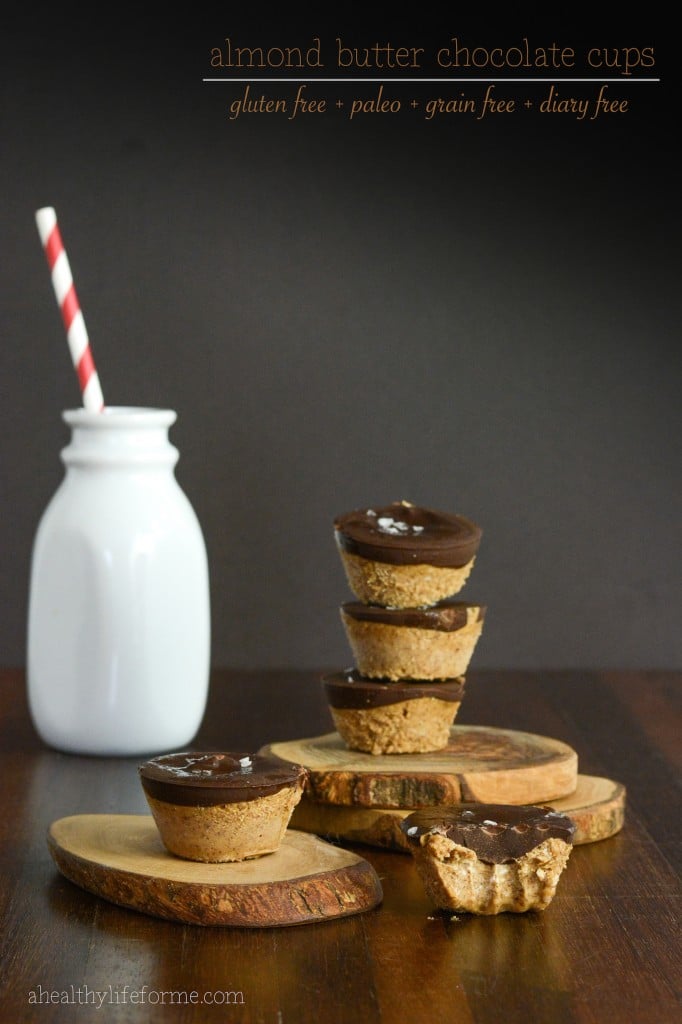 almond butter chocolate cups recipe gluten free paleo grain free dairy free | ahealthylifeforme.com