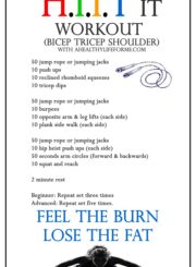 HIIT Workout Routine Bicep Tricep Shoulder | ahealthylifeforme.com
