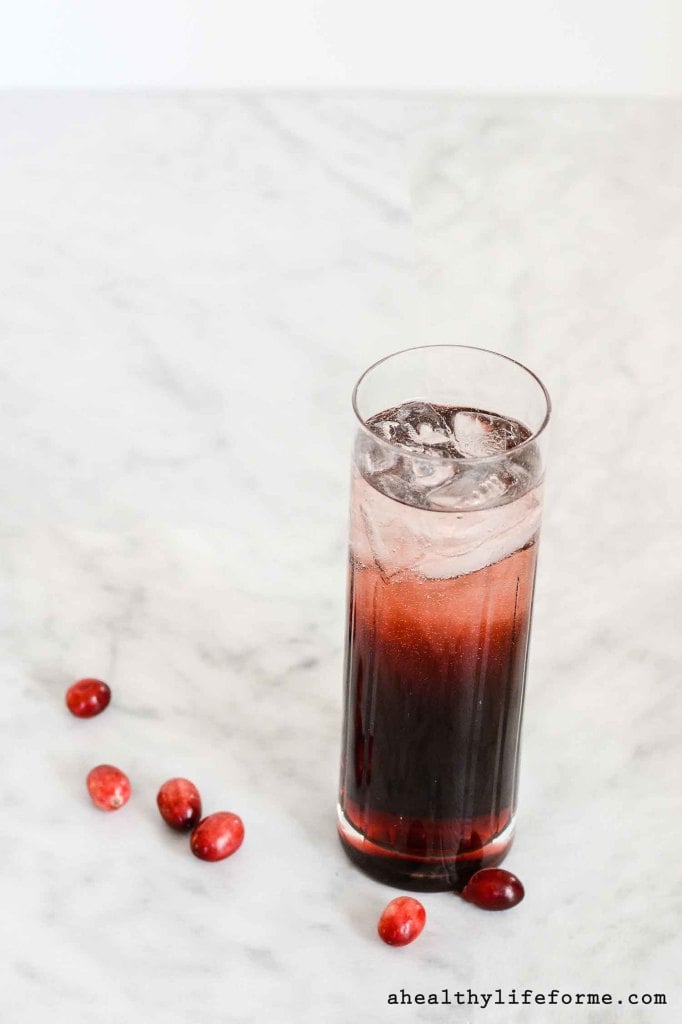 Mixed Red Cocktail Recipe a little bit of vodka cranberry juice schnapps and soda water | ahealthylifeforme.com