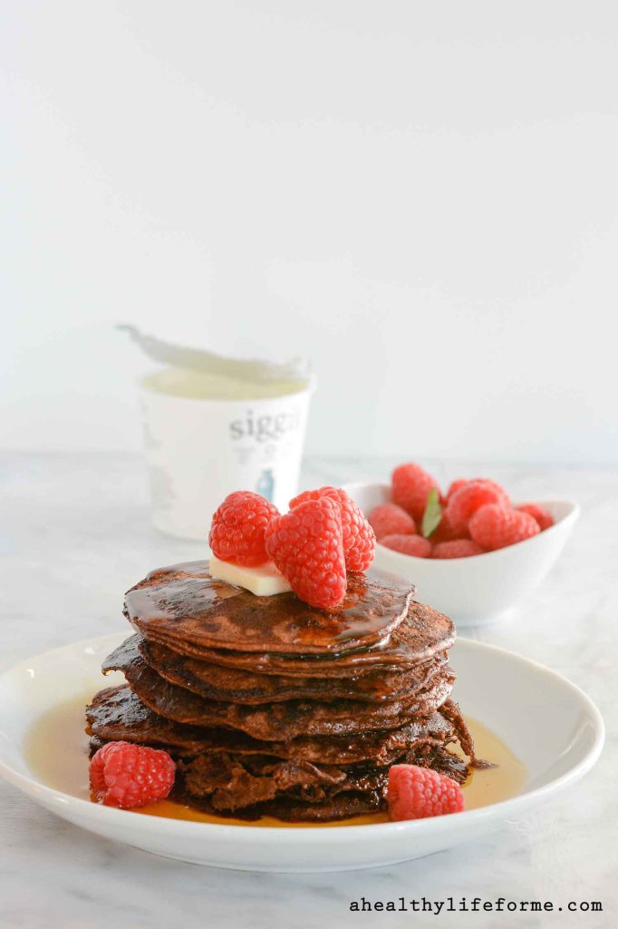 Gluten Free Chocolate Protein Pancake Recipe | ahealthylifeforme.com
