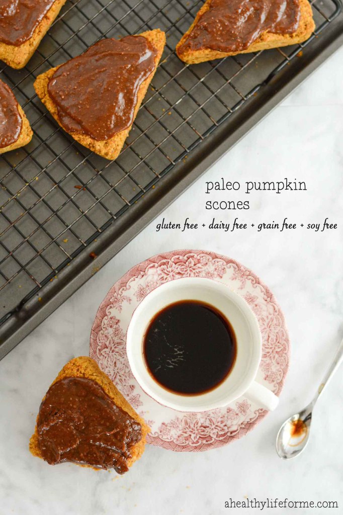 paleo pumpkin scones recipe gluten free grain free | ahealthylifeforme.com