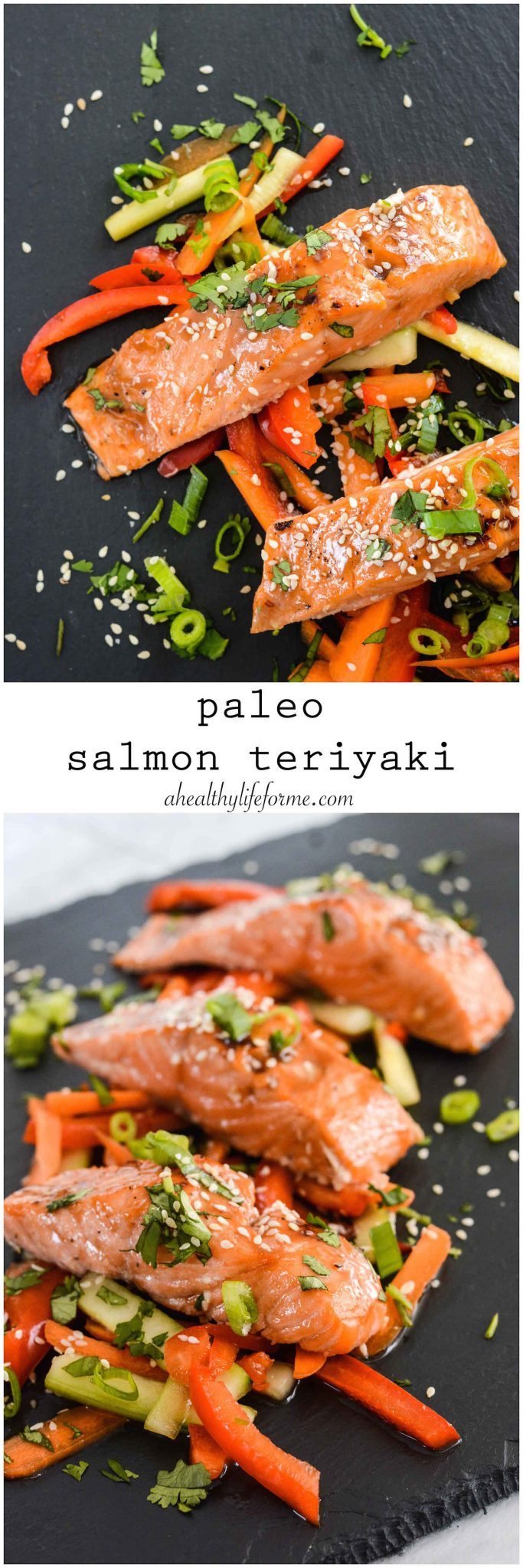 Paleo Salmon Teriyaki gluten free and dairy free healthy easy and ready in under 30 minutes | ahealhtylifeforme.com