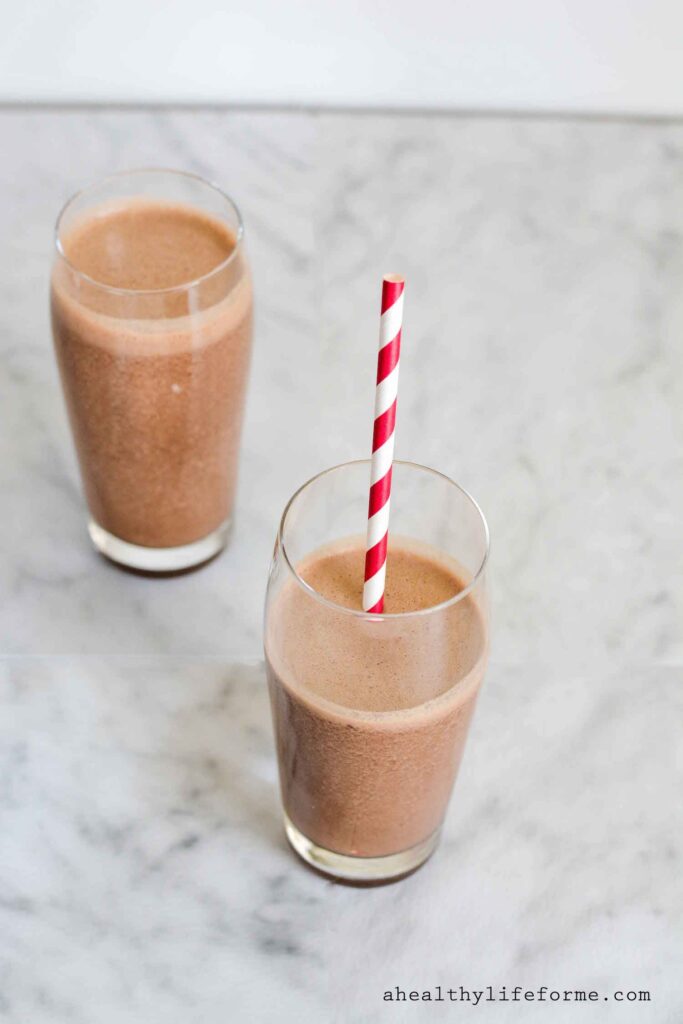 Coffee Banana Breakfast Smoothie packed with protein dairy free and gluten free | ahealthylifeforme.com