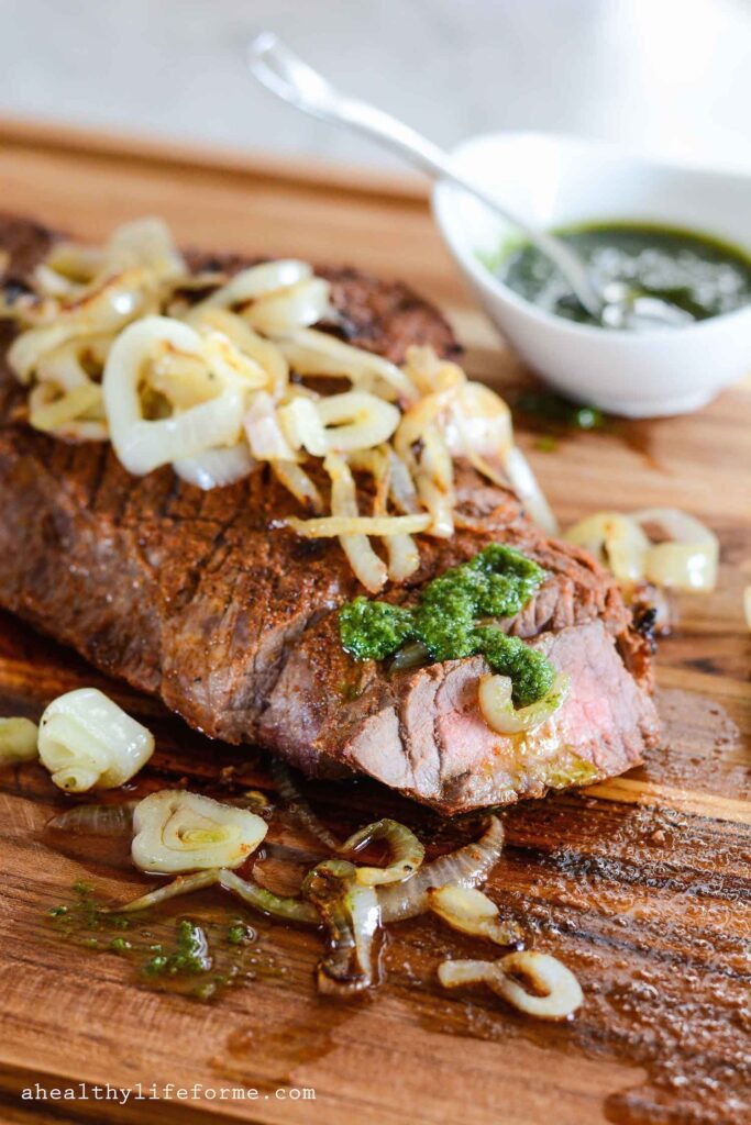 Grilled Cuban Steak with Chimichuirri Sauce paleo gluten free dairy free recipe | ahealthylifeforme.com