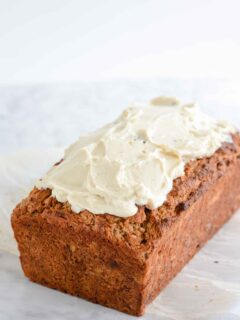 Gluten Free Carrot Cake with Cream Cheese Frosting Recipe | ahealthylifeforme.com