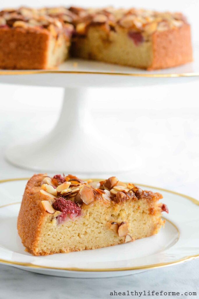 Gluten Free Raspberry Almond Cake is Paleo Dairy Free Delicious Recipe | ahealthylifeforme.com