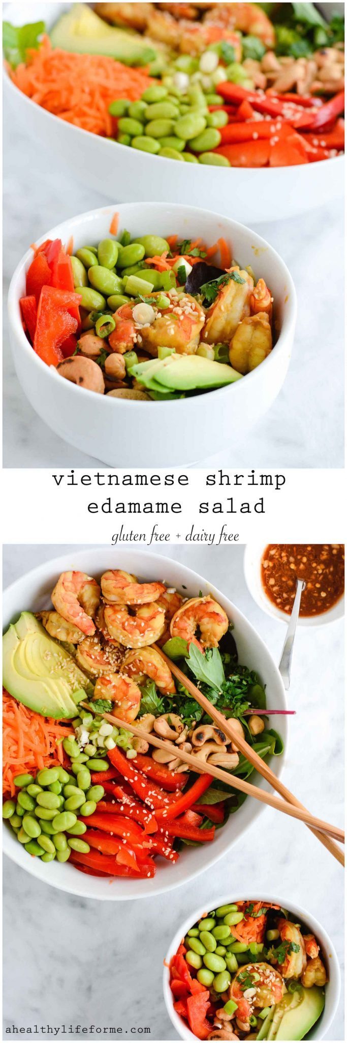 Vietnamese Shrimp Edamame Salad Recipe Gluten Free Dairy Free Healthy | ahealthylifeforme.com