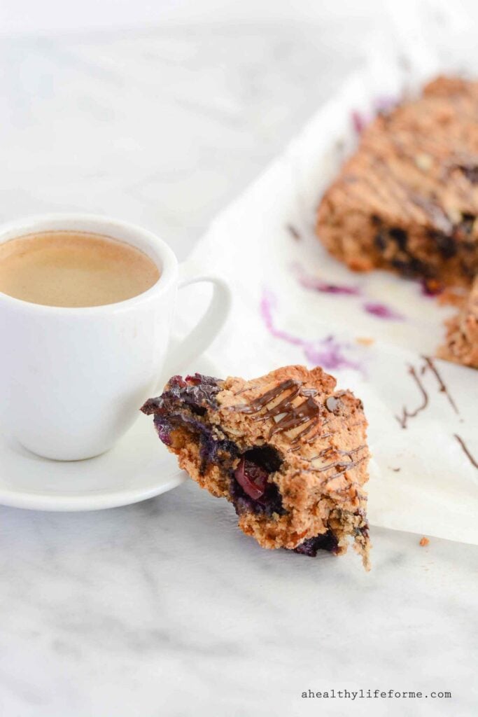 Blueberry Almond Chocolate Bars Gluten Free Dairy Free and Paleo Recipe | ahealthylifeforme.com