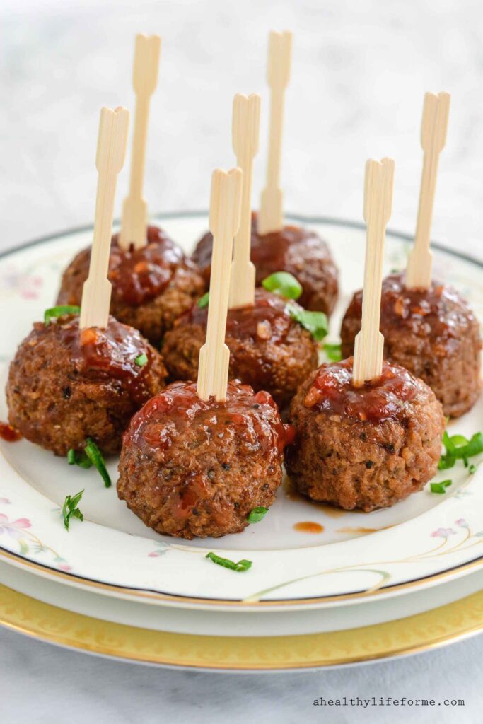 Sticky Sweet Meatballs Dairy Free and Vegan Recipe using Gardein Meatless Meatballs | ahealthylifeforme.com